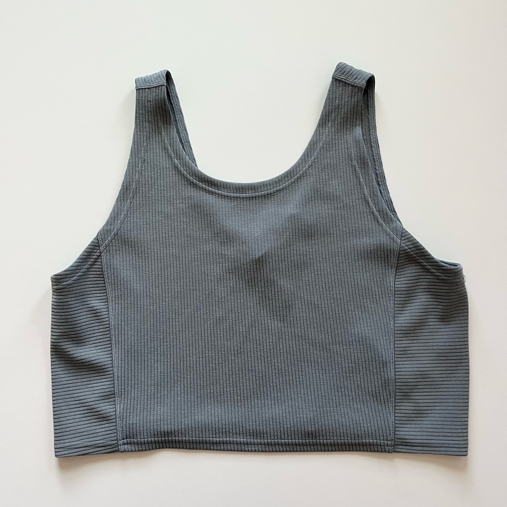 lululemon athletica Ribbed Softstreme Cropped Tank Belgian Blue -Size 14